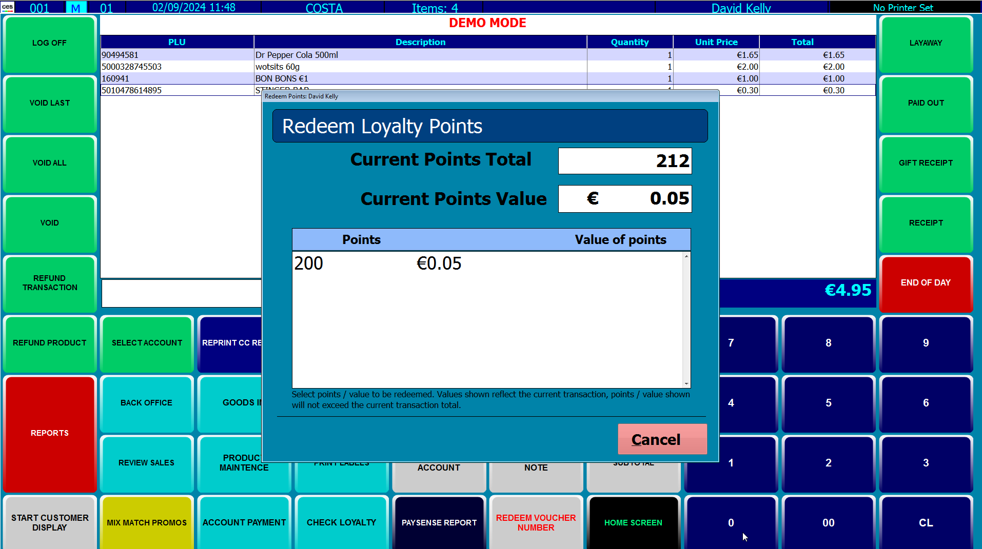 Intelligence - Loyalty redeem