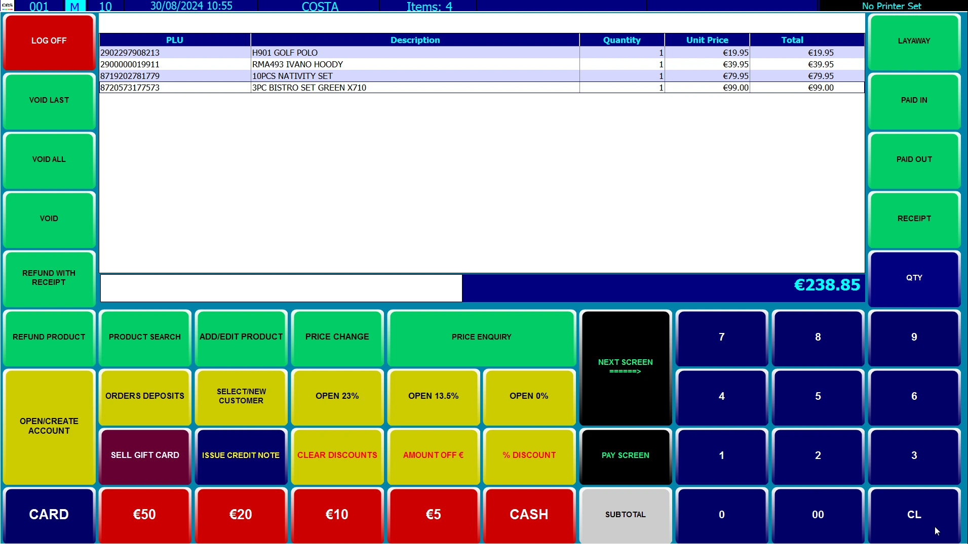 Intuitive Sales Screen
